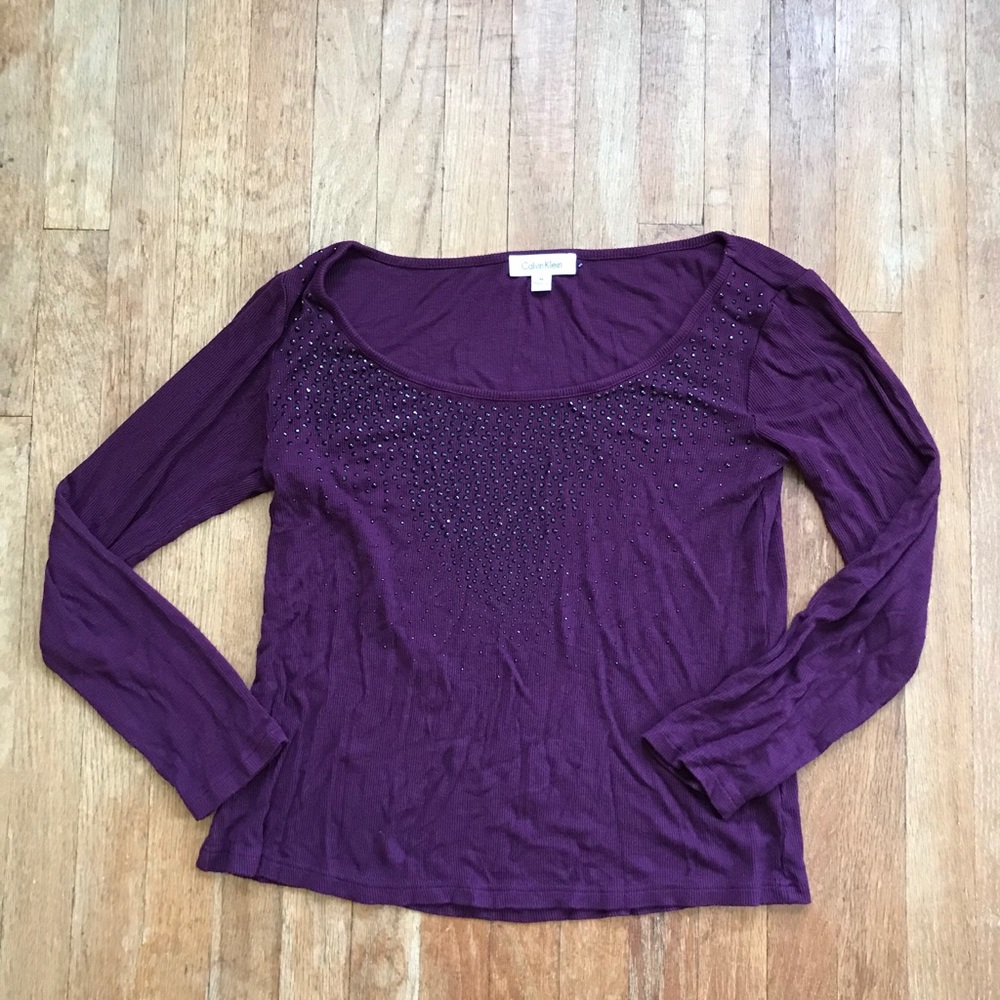 Calvin Klein Purple Shirt w/ Sparkle